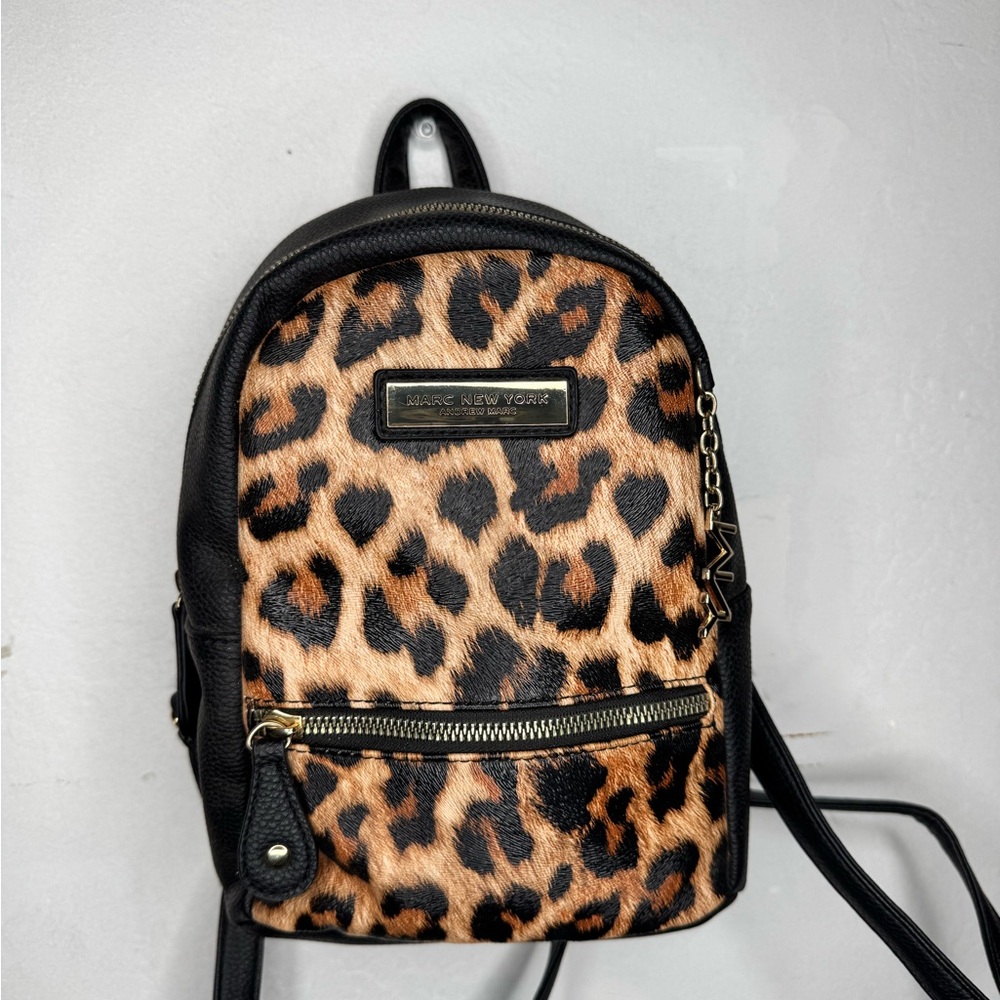 Marc New York Black and Brown Leopard Backpack - Picture 3 of 10